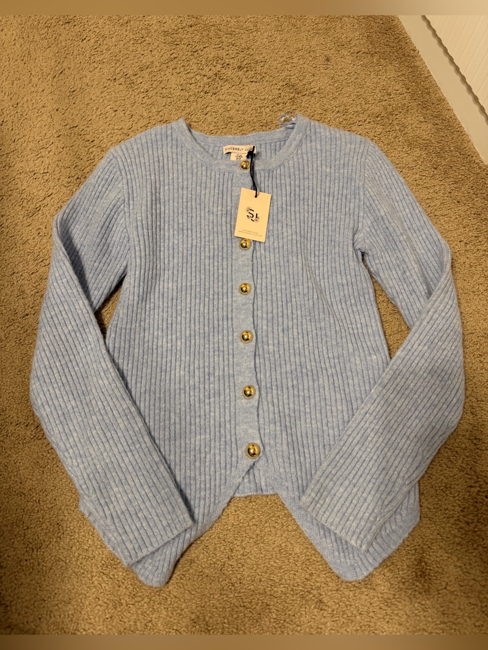 Womens sincerely Jules sweater button up size M NWT